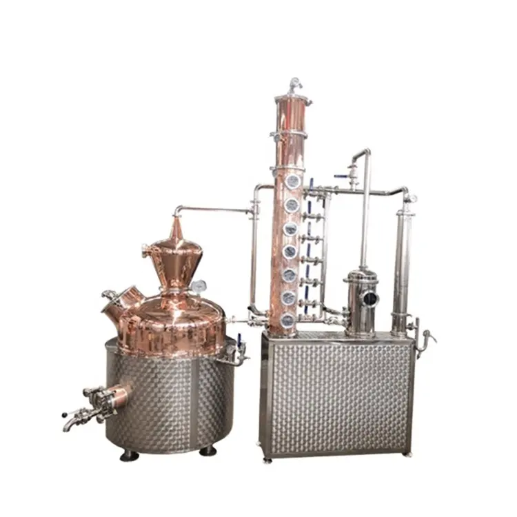 Destilação de cobre vermelho 150l 300l 500l 600l coluna ainda para gin vodka vinho multi-espíritos