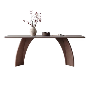 最小灰色烧结石顶餐桌现代简约家用胡桃木色实木餐桌SK130 - Product Image 6