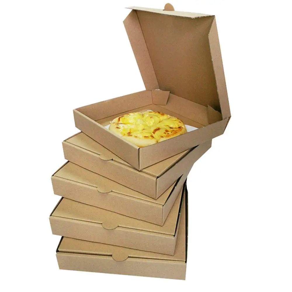9 10 11 12 14 18 इंच पिज्जा बॉक्स बी ई बांसुरी नालीदार बक्से के पिज्जा बॉक्स के लिए कस्टम प्रिंटिंग