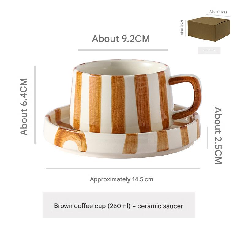 Juego de taza y platillo marrón de 260 ml