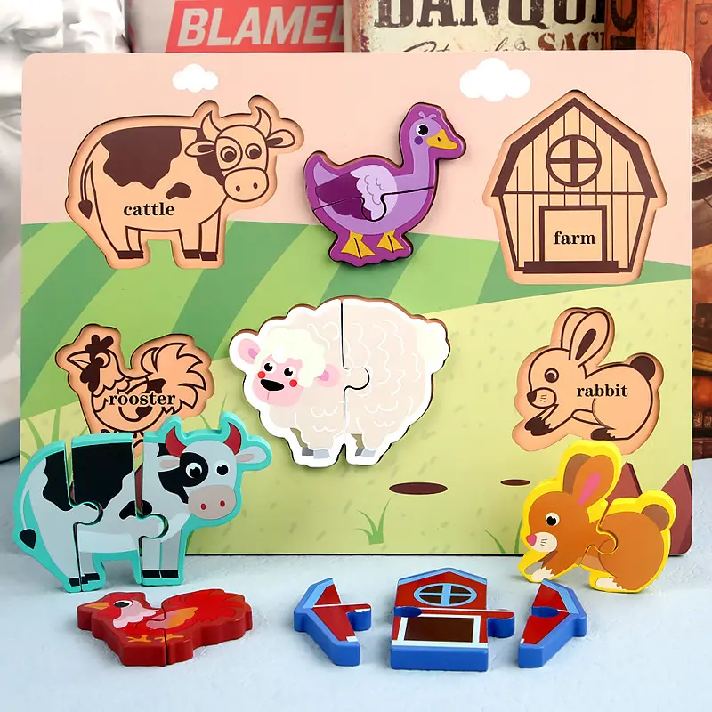 مواد مونتيسوري مزرعة لغز الصوت ألعاب حيوانات المزرعة الألغاز الصوت للأطفال الصغار والأطفال