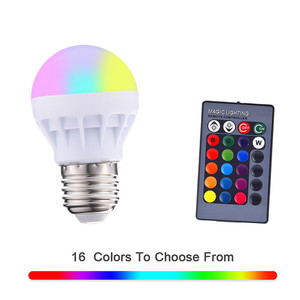ลูกบอล3W หลอดไฟควบคุมระยะไกล RGB ไฟ LED พร้อมหน่วยความจำ