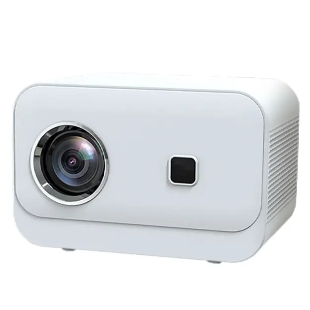 Vsmile 4 Core CPU With High Speed Operating System 16GB Storage Smart TV LED Projector White Color with Speakers