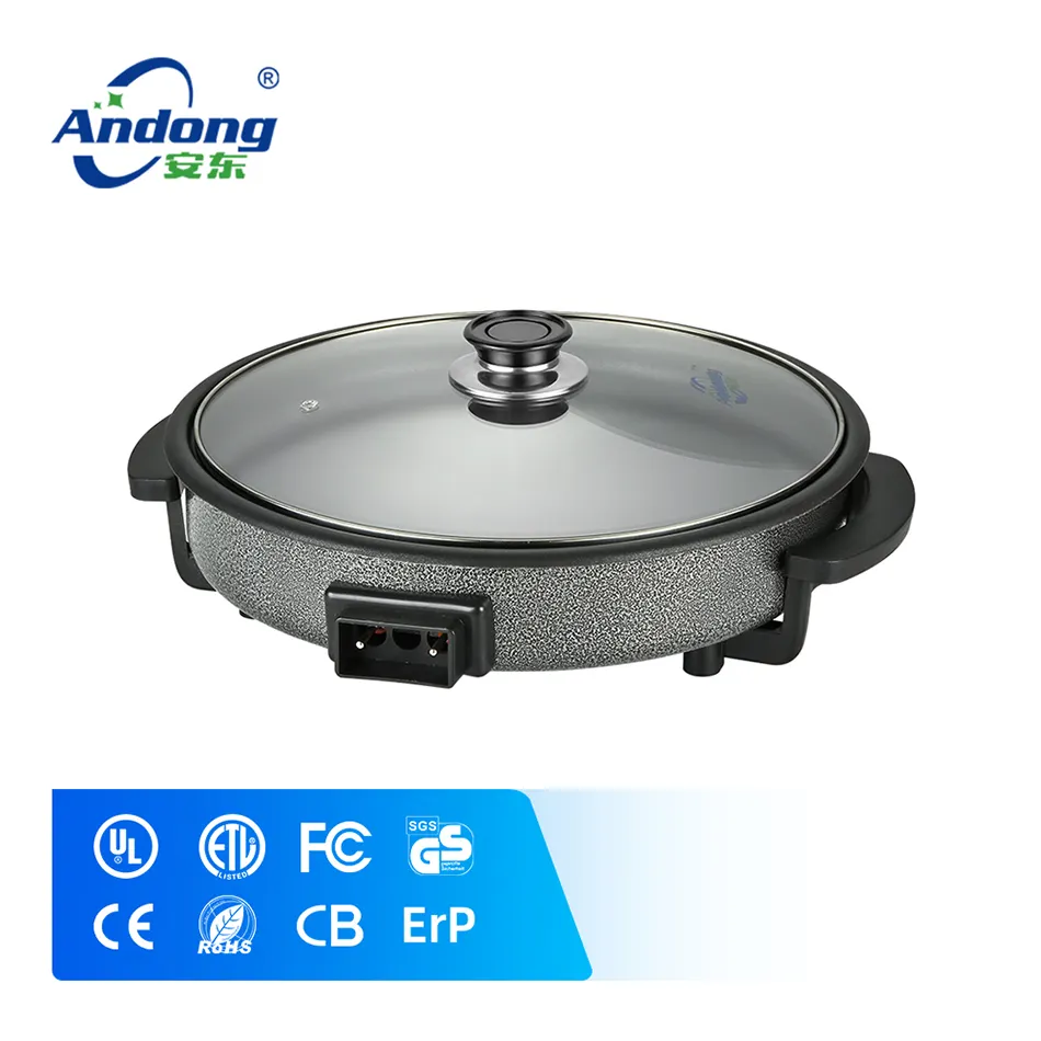 Andong調理器具耐久性のある1500ワットのサーモスタット鋳鉄フライパン中華鍋