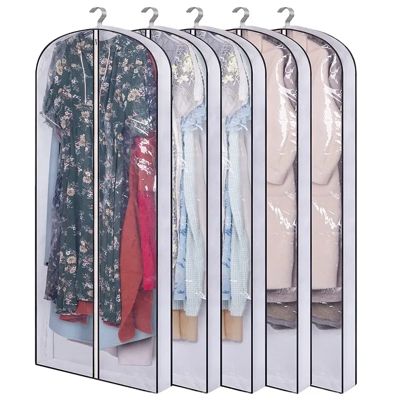 Garment Bags for Hanging Clothes for Closet Storage Gusseted Clear Dress Bag for Clothes Garment Suit Bags
