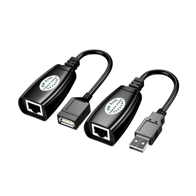 SENYE-cable extensor USB 2,0, adaptador de extensión RJ45 de 50M de longitud hasta 150 pies