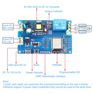 AC 220V DC 12V <strong>ESP8266</strong> <strong>WIFI</strong> Single Relay <strong>Module</strong> <strong>Esp8266</strong> <strong>ESP</strong>-12F AC/DC UART Development Board Remote Control Smart Home - Product Image 5