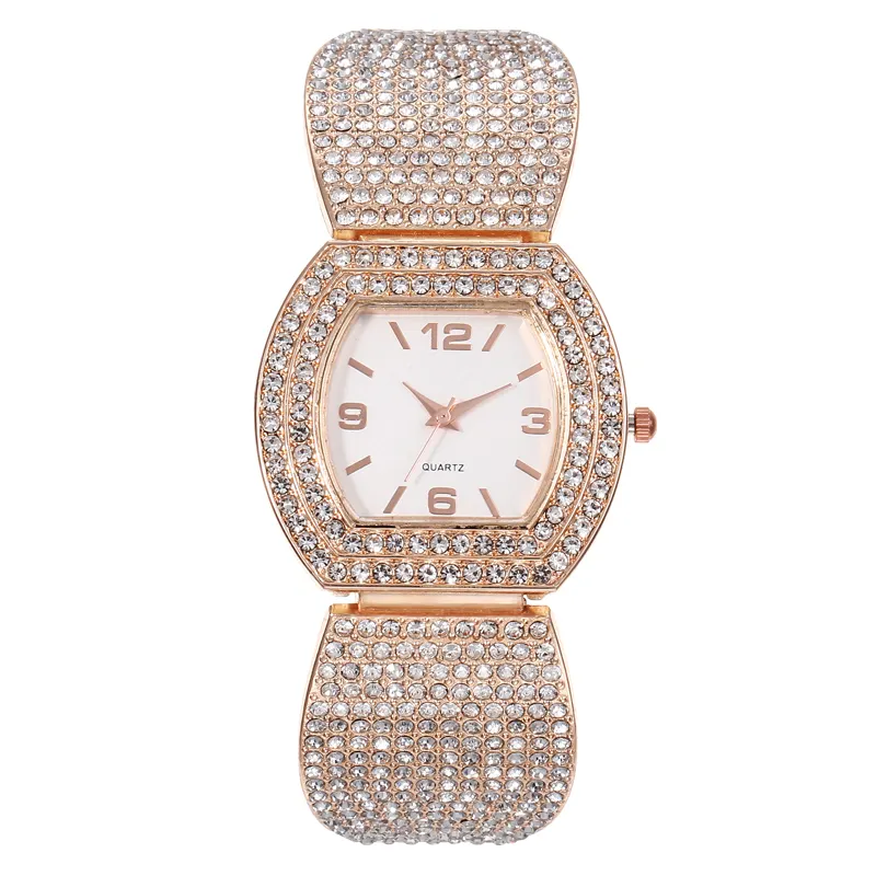 Hip Hop plaqué or Hip Hop glacé Micro CZ diamant vente en gros montre de luxe bijoux hommes femmes poignet montres à Quartz numériques