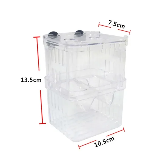 Boîte d'élevage multifonctionnelle pour poissons d'aquarium Boîte flottante divisée pour poissons de tortue Boîte d'incubation pour bébés poissons et crevettes