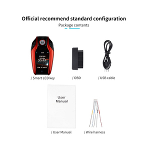 กุญแจรีโมทรถยนต์อัจฉริยะหน้าจอ LCD สีแดง,รีโมทกุญแจรถยนต์อเนกประสงค์พร้อมปุ่มเริ่มต้น PKE ปุ่มเดียวกุญแจรีโมทรถยนต์ - Product Image 4