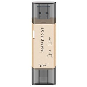 SD读卡器USB Type C USB 3.0 OTG存储卡适配器便携式2插槽，用于TF SD Micro Windows Linux PC笔记本电脑 - Product Image 3
