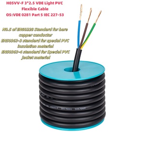 Fabrika yeni H05VV-F 3 * 2.5mm ² VDE ışık PVC esnek terminalleri daha iyi kalite kontrol ile özelleştirilebilir endüstriyel sinyal teller - Product Image 3