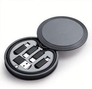 Kit de Cable adaptador de carga USB TBFIT 2A tipo C, caja circular con camisa de PVC, adaptador de viaje multifunción para teléfono móvil, longitud de 0,5 M - Product Image 2