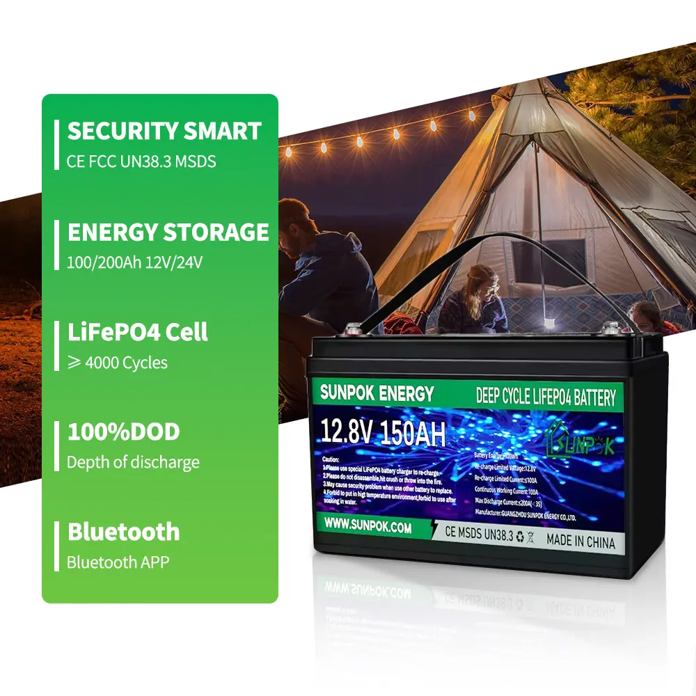 Lithium Ion Lifepo4 Batterij Pack 12V-96V 50ah-300ah Capaciteit Met Ingebouwde Bms Voor Rv Toepassing