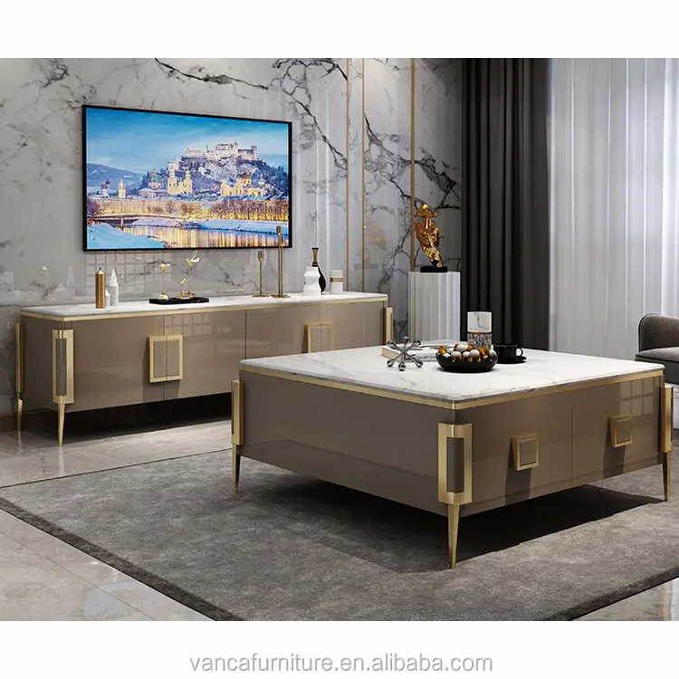 Современный Мраморный ТВ-стенд из нержавеющей стали золотого цвета для гостиной, ТВ-шкаф с ящиками