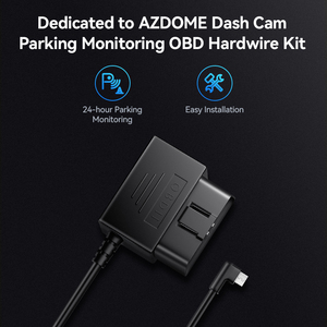 AZDOME 24 saat Mini Mico tipi C portları 5V 2.5A araba şarj kablosu OBD Hardwire kordon Dash kamera kamera için 3.5 metre araç DVR - Product Image 2