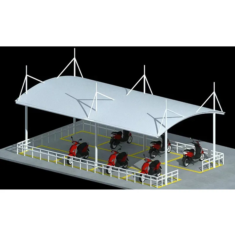 Cobertizo de estacionamiento de automóviles de fábrica al por mayor, techo de lona, estructura de acero, toldo parasol para coche, autobús, bicicleta, electromóvil