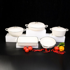 New Giảm Giá Đúc Sắt Men Đặt Nhà Bếp Đồ Nấu Nướng 5Pcs Nhiều Kích Cỡ Súp Sữa Nấu Ăn Nồi Đặt Cho Thanh Khách Sạn - Product Image 2