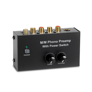 PP500 <strong>4</strong> Channel Phono Preamplifier with Level Volume Control, RCA <strong>Input</strong> and <strong>Output</strong>, <strong>1</strong>/<strong>4</strong>&quot; TRS <strong>Output</strong> for Vinyl Record Player