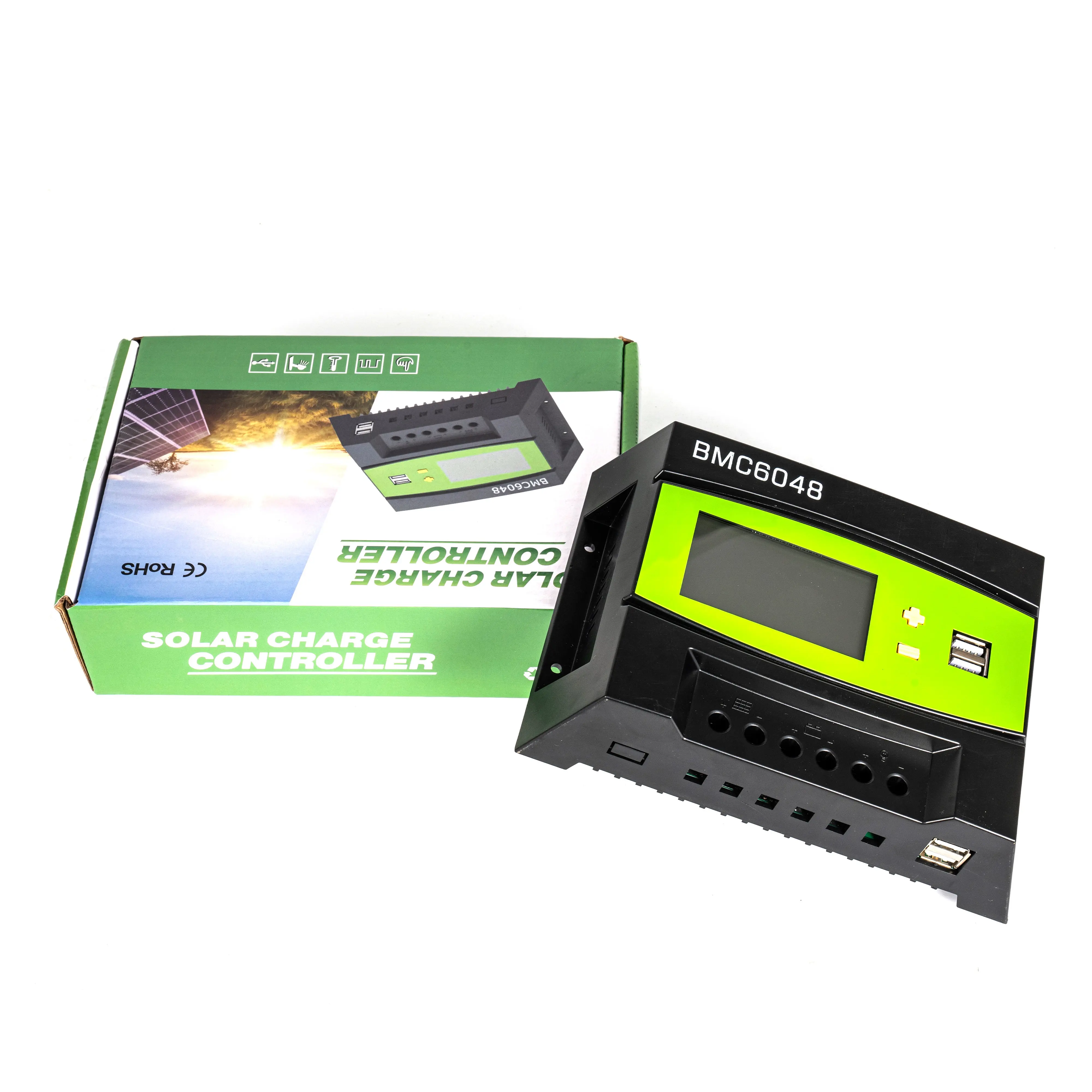 40a energia inteligente controlador display lcd pwm carregador solar 40a controlador de carga 12/24/48v