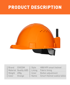 Casco duro industrial profesional para la comunicación del sitio de construcción Walkie Talkie incorporado de 2W Sistema de intercomunicación de largo alcance - Product Image 5