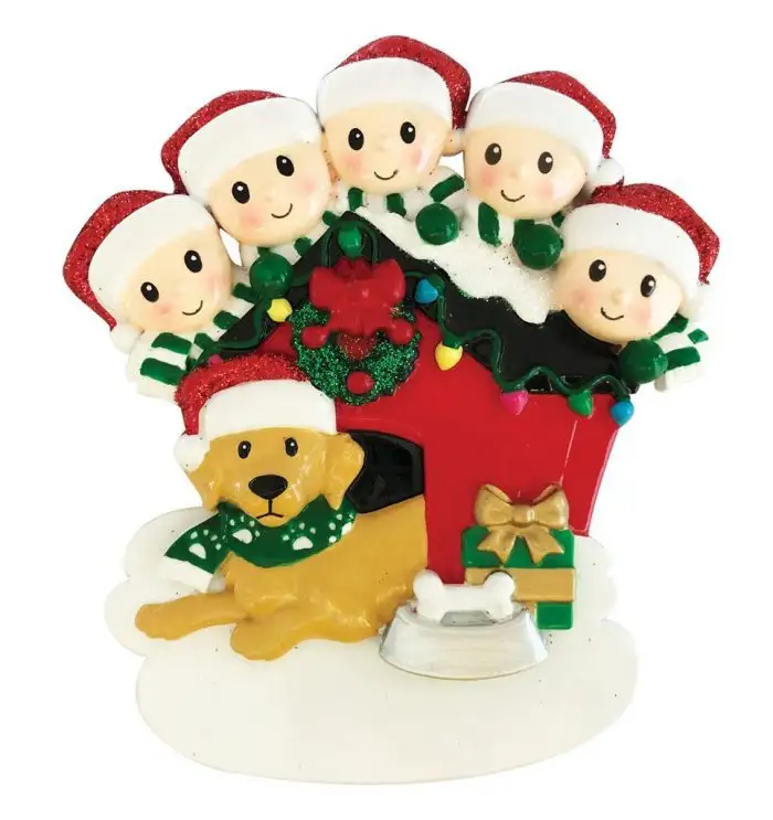 Colgante de árbol de regalo de Navidad personalizado, familia de 4 adornos de Navidad DIY, artículos en stock