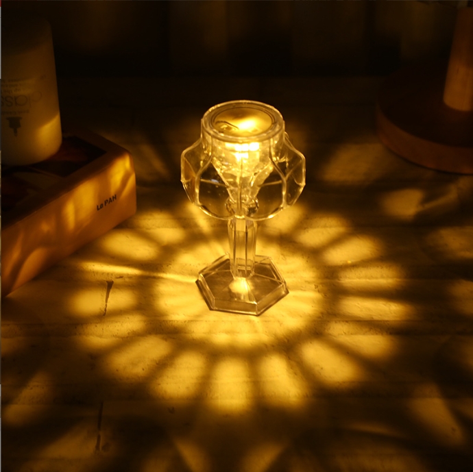 0,3w - lampe de table transparente type pétale
