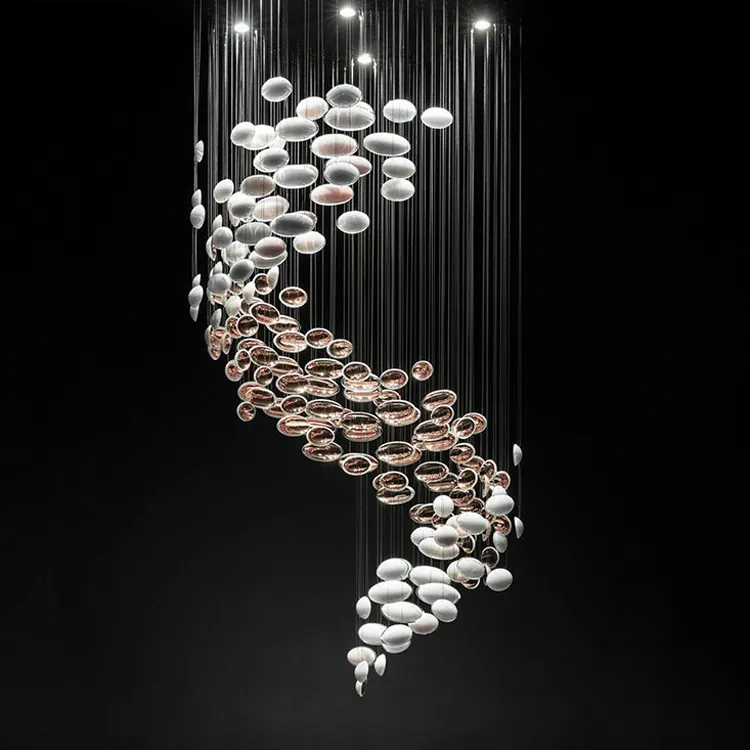 Neues Produkt Dekoration Hochzeit Villa Custom Glas Luxus moderne Decke Kronleuchter Lampe