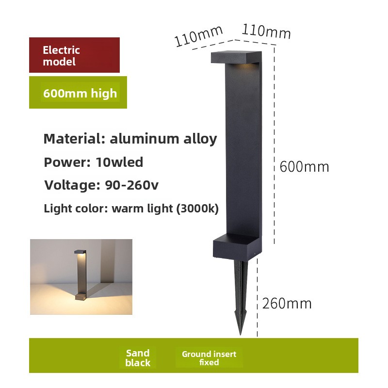 Modello con presa da pavimento nera H60cm -10w
