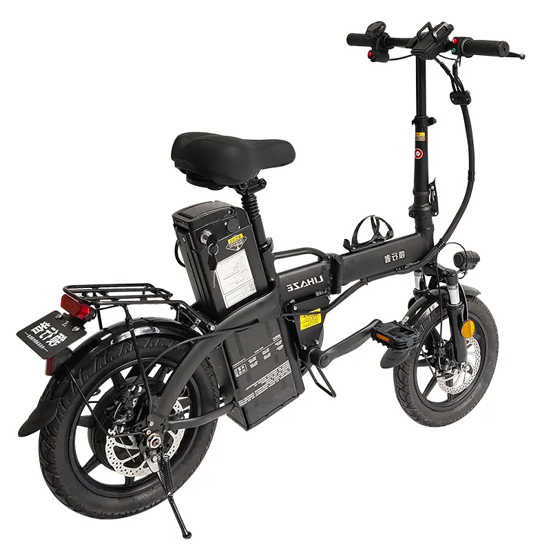 저렴한 가격 400W 48V 스텝 스루 미니 전자 자전거 접이식 14 인치 듀얼 서스펜션 접이식 EBike