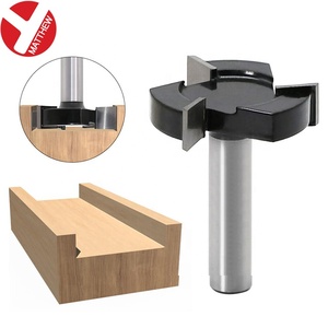 <strong>Black</strong> Coating T-Slotting <strong>Cutter</strong> Bottom Grooving Surfacing Router Bits for Wood Woodworking