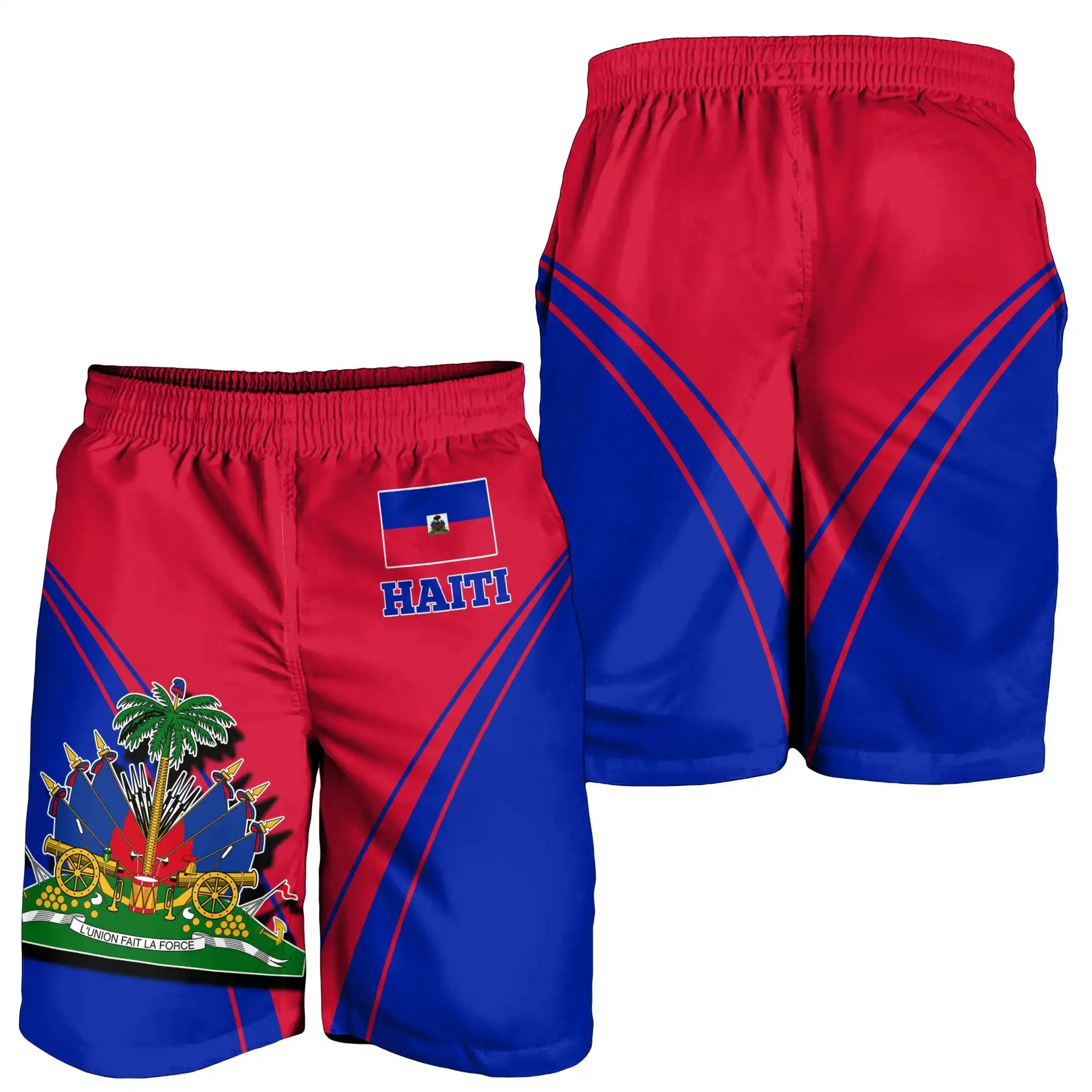 Vendita calda Comfort Mesh Swim Short uomo pantaloncini da basket personalizzati Design unico bandiera di hawaii tessuto Mens Swim Sports Shorts abbigliamento