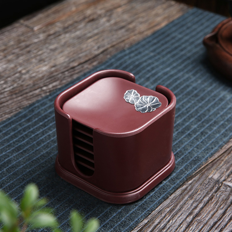 Bakelite rosewood color, square shape (lotus leaf)
