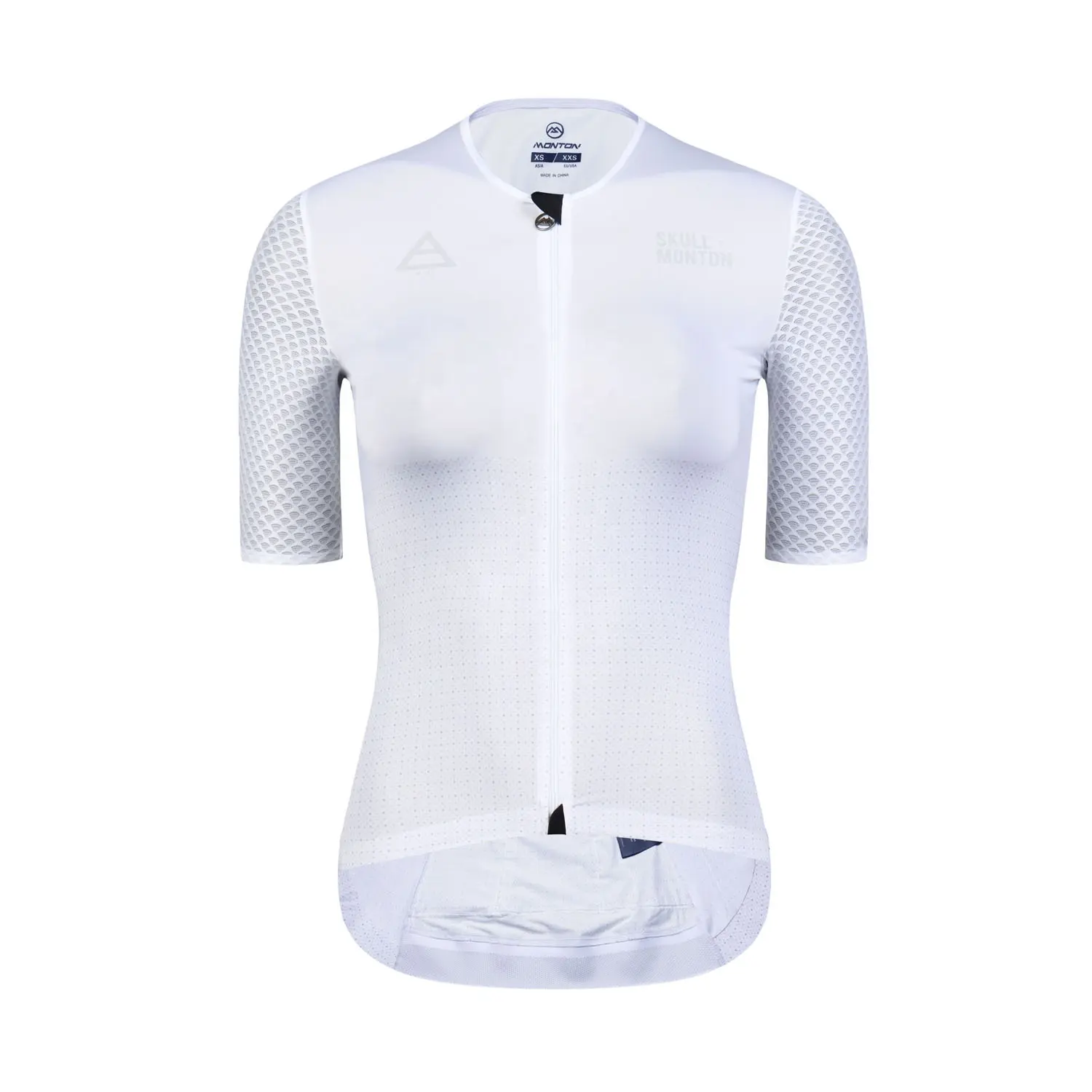 Nuovo arrivo bianco della bicicletta abbigliamento donna manica corta usura di riciclaggio/jersey di riciclaggio ciclismo su strada usura di fabbrica su misura