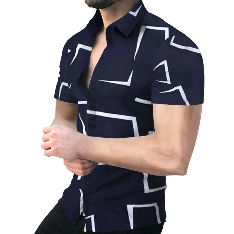Заводская распродажа, Мужская гавайская рубашка с коротким рукавом, с одной пуговицей, с цветочным принтом