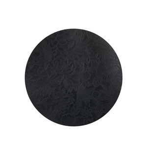 Atacado Cozinha PU Couro <span class=keywords><strong>Round</strong></span>-shaped Place Mats com padrão Floral Wipeable resistente ao calor Kitchen Dinning Table Mats
