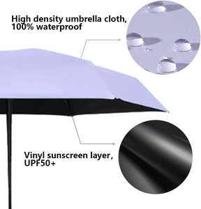 LS09 özel Mini UV yağmurlu cep 5 katlanır şemsiye seyahat güneşlik Logo baskı için küçük düz kolu vaka manuel kontrol - Product Image 6