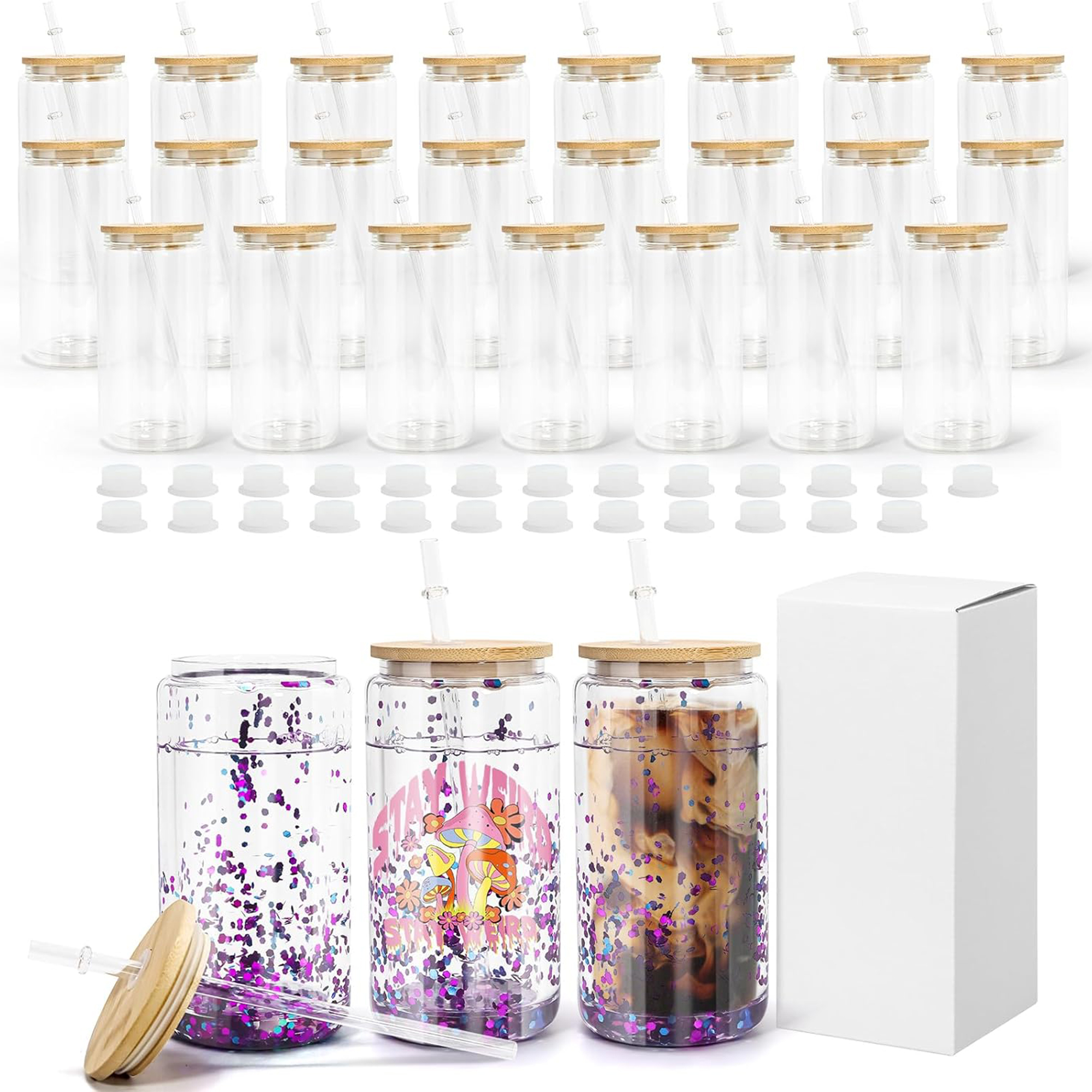 Gobelet en verre à double paroi de 473 ml (16 oz)