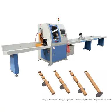लकड़ी के फूस कारखाने के लिए उपयुक्त बहु-परत लकड़ी के वर्ग काटने के लिए स्वचालित काटने की आरी