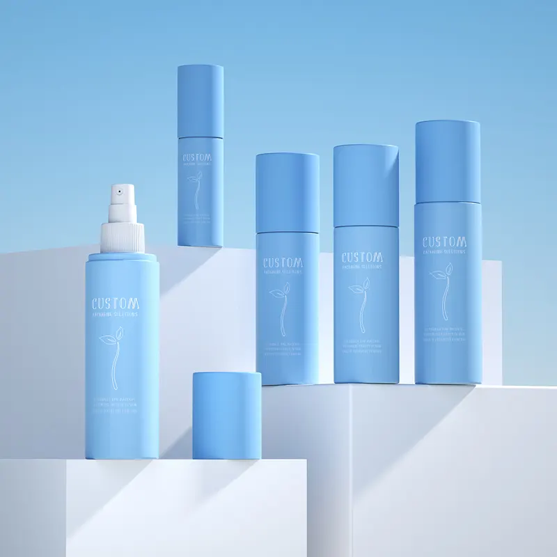 Individuelle Farbe blau Kunststoff Haarsprühflasche 50 ml 150 ml 200 ml leere Hautpflege-Toner gesichtsnebel Sprühflaschen