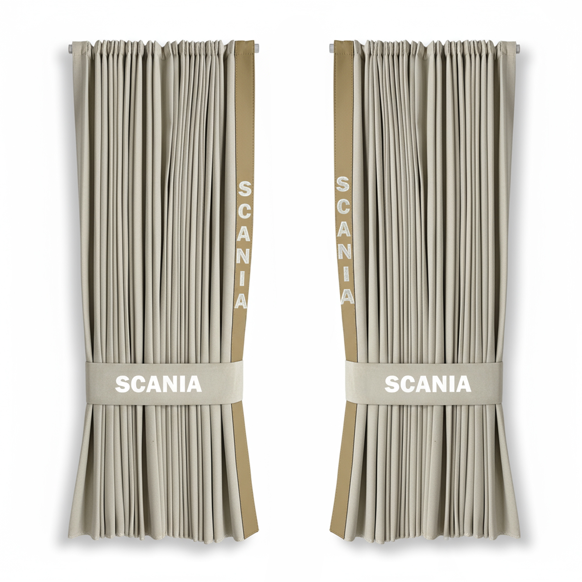 Beige white logo scania