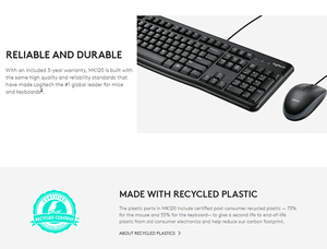 LogitechMK120有線キーボードとマウスコンボforWindows Office Working USE - Product Image 3