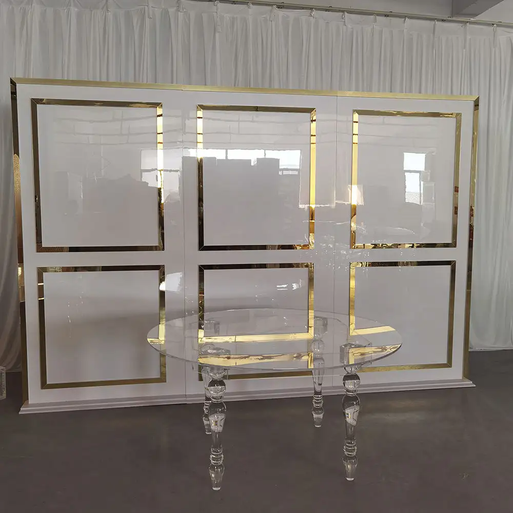 Wholesale Simple Rectangle White PVC Board Wedding Backdrop Wall for Wedding Party Events Decorations