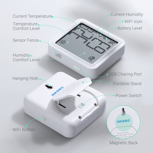INKBIRD-termómetro IBS-TH3 Plus con WiFi, higrómetro recargable, registrador de datos inalámbrico con pantalla LCD grande, Sensor inalámbrico - Product Image 6