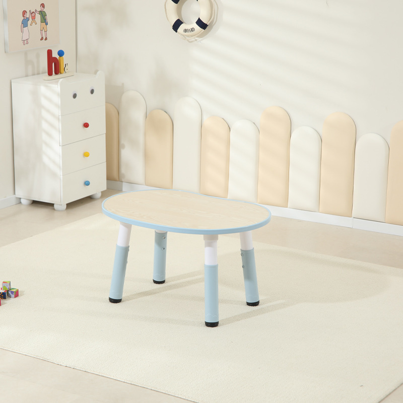 Wood grain whale blue single table