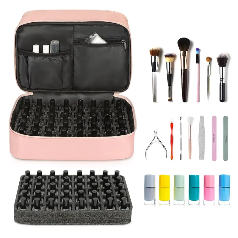 Sac de rangement Portable pour vernis à ongles, boîte de rangement, sac de toilette populaire, support de maquillage pour ongles, sac à main de voyage, trousse de maquillage cosmétique