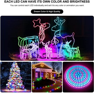 Лидер продаж, 12 мм Светодиодная Пиксельная гирлянда RGB, Полноцветный Программируемый Светодиодный модуль 5 в постоянного тока, пиксельное освещение, умные пиксельные рождественские огни
