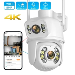 QX95 6MP WiFi Dual <strong>Camera</strong> Supports Two-way Voice Intercom &amp; AI Recognition Waterproof WiFi Wireless IP Network <strong>Camera</strong> - Product Image 2