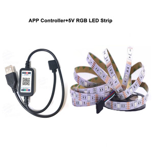 LED Strip USB 5V 5เมตรถึง4ขาเชื่อมต่อพร้อมรีโมทคอนโทรล LED - Product Image 5