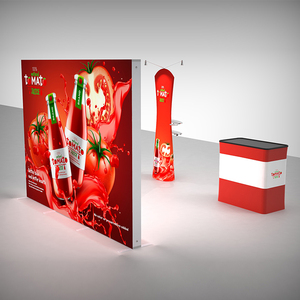 Stand espositivo con struttura in alluminio modulare personalizzato per esposizione fieristica 10 ftx10ft con vetro per gioielli da banco - Product Image 6